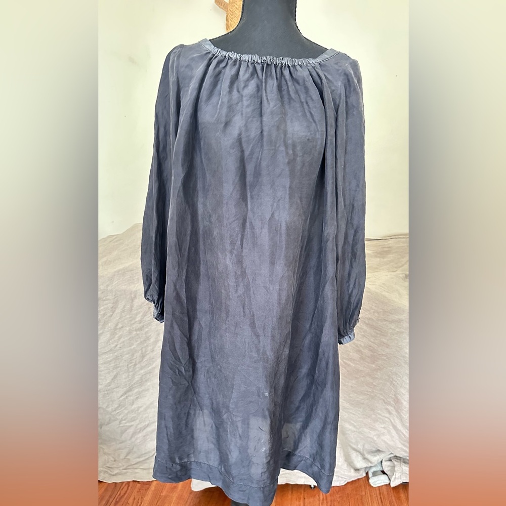 Dosa Peasant Dress Washable Silk size S Faded Black